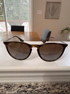 Ray-Ban Tortoise Shell Frame Sunglasses with Brown Gradient Lenses